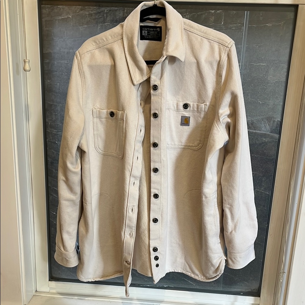 Carhartt Cream Lightweight Shirt Jacket Relaxed Fit